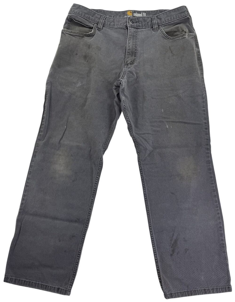 Carhartt Relaxed Straight Workwear Canvas Pants Men's 36x30 Dark Grey 102517 039